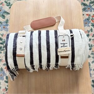 Business & Pleasure Beach Blanket - Monaco Black Stripe
